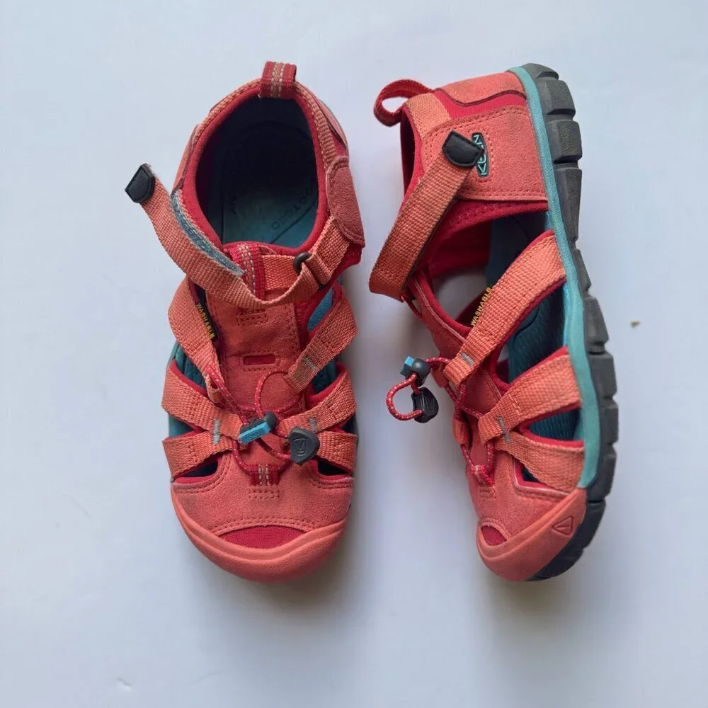 KEEN Sandals Kids Size 3 Racing Red/Orange Seacamp II CNX-C 1022989 CD-D 010819